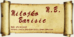 Milojko Barišić vizit kartica